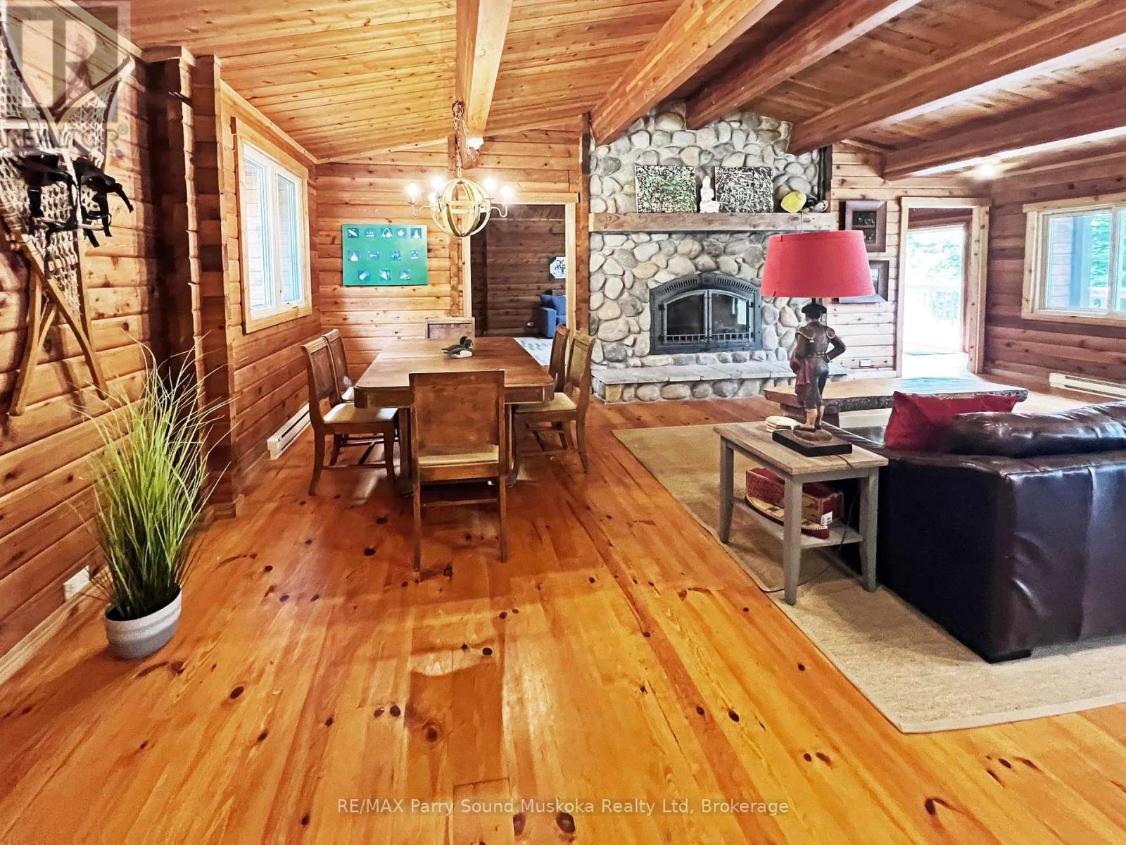 Dining and fireplace area