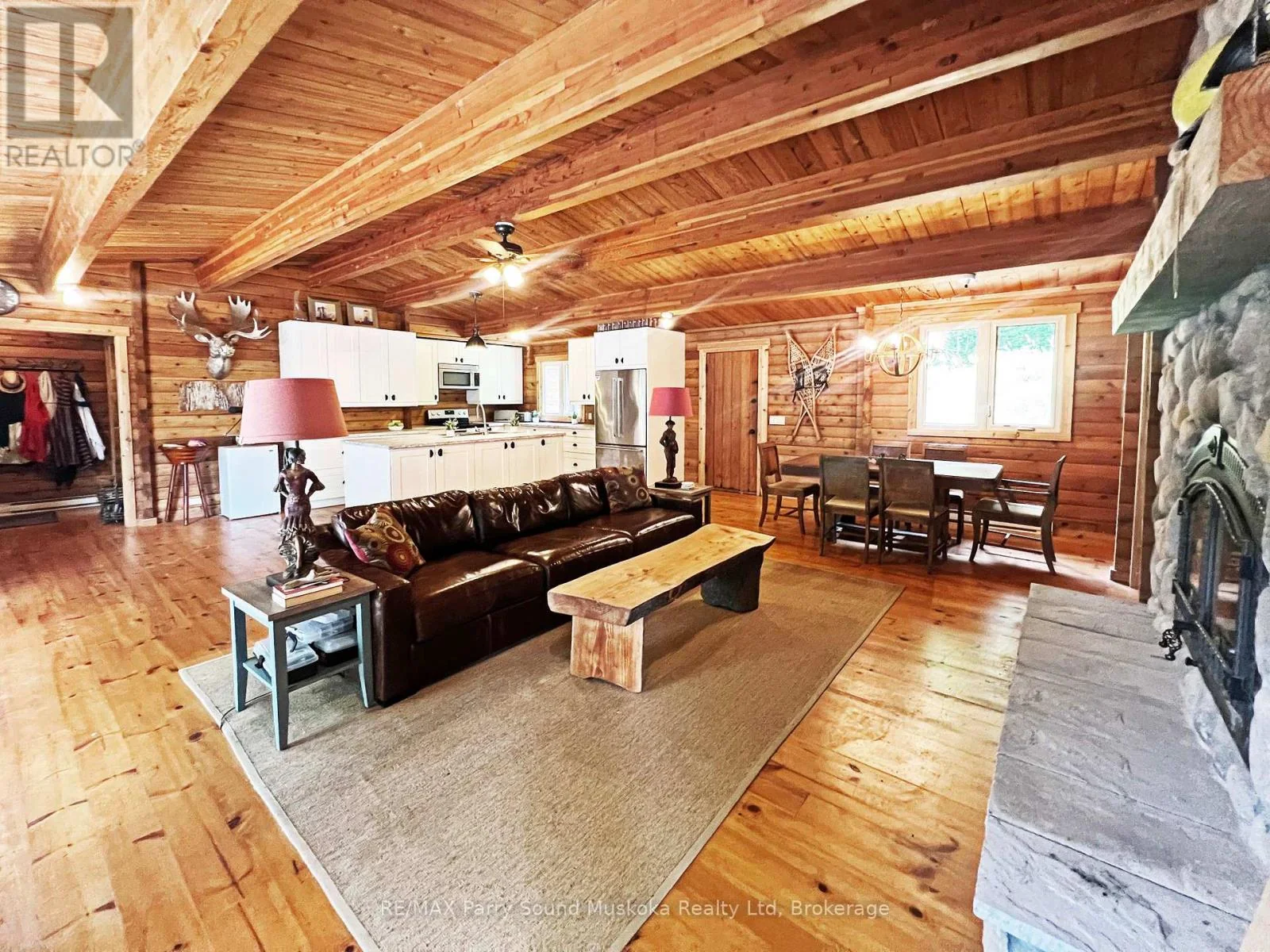 Open living and dining area